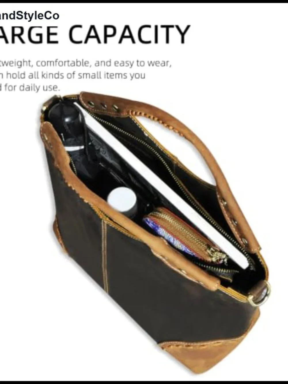 Genuine Crazy Horse Leather Satchel Crossbody Handbag Top-Handle Shoulder Bag